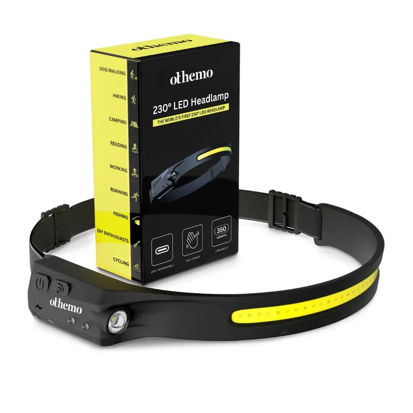 Othemo 230° LED Headlamp With Motion Sensor | Rechargeable Wide Beam Torch