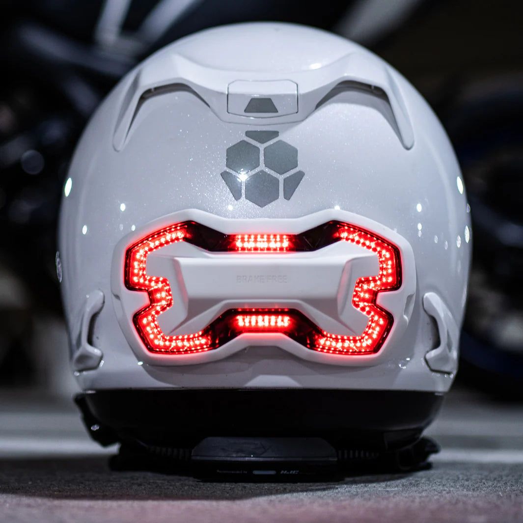 Brake Free Wireless Motorcycle Helmet Brake Light White